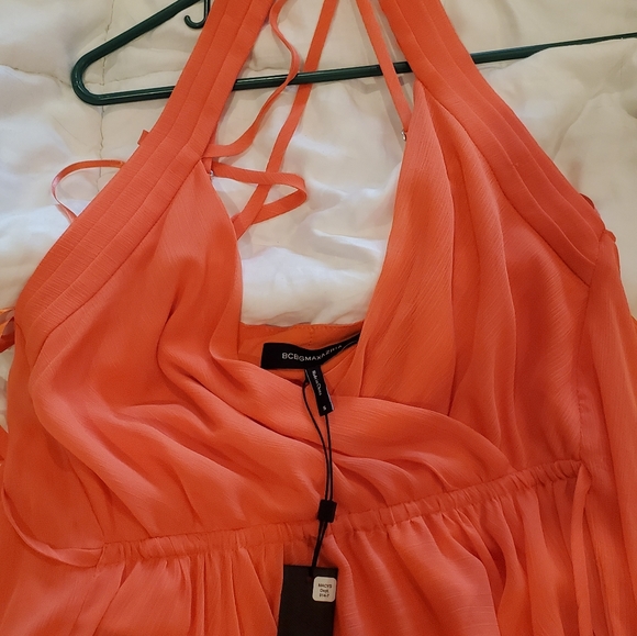 BCBG Max Azria Womens Sleeveless Faux Wrap Ev - Picture 5 of 8